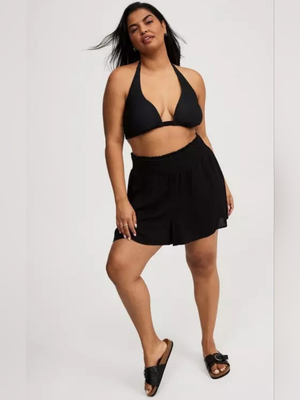 Torrid Size 1 Black Gauze High-rise Shorts - Picture 3 of 5